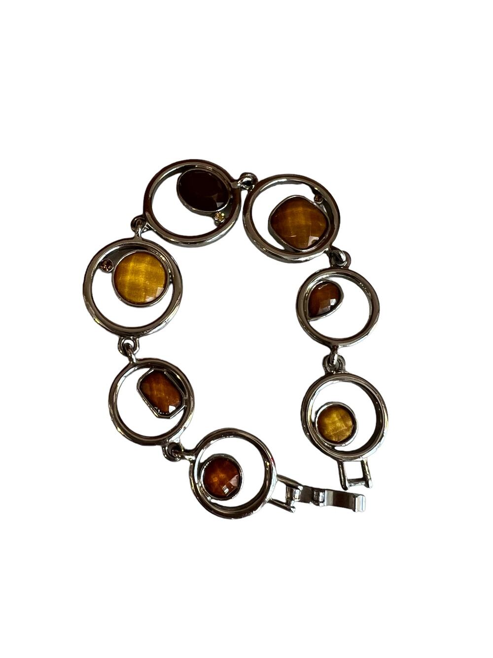Lia Sophia brown amber stone bracelet